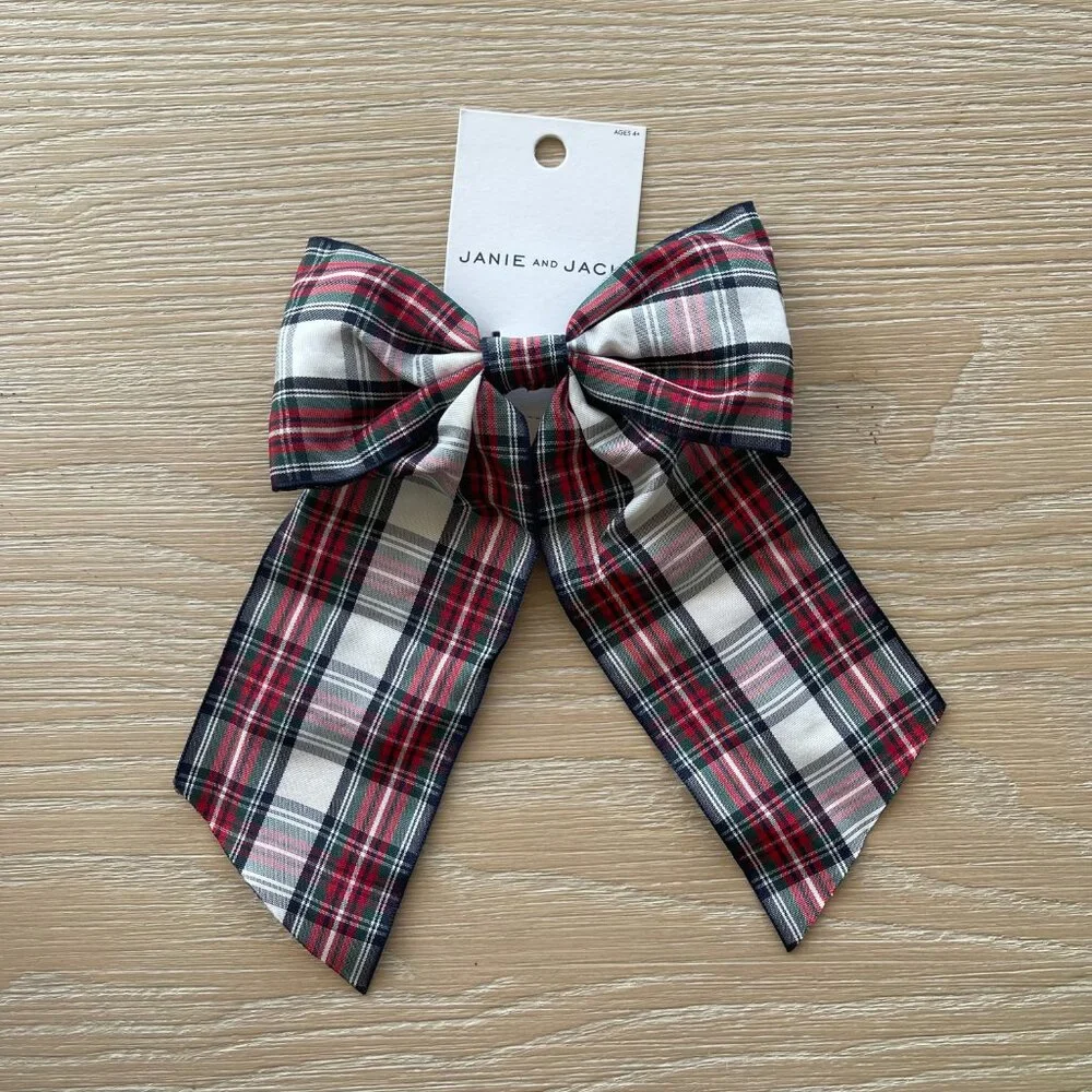 Janie and Jack Tartan Plaid Hair Bow Barrette